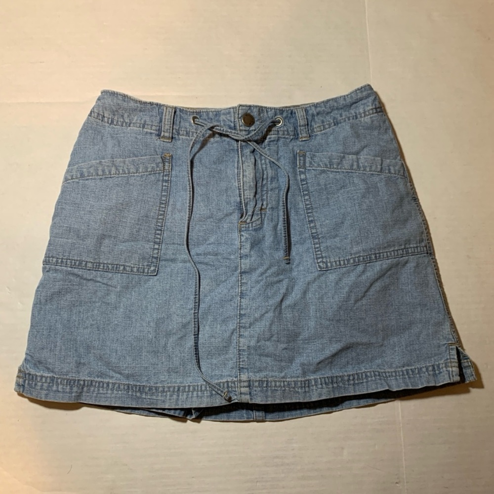 Lee Riveted Denim Mini Skirt Skort Size 6 M